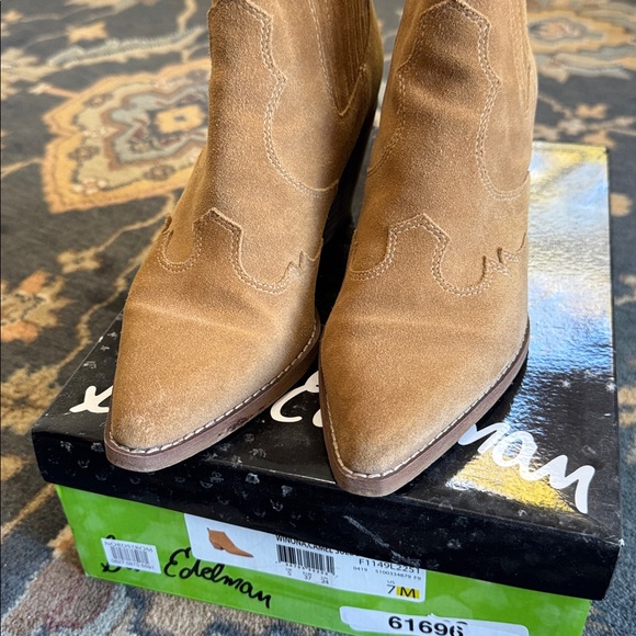 Sam Edelman Winona camel suede boots sz 7 - Picture 2 of 4